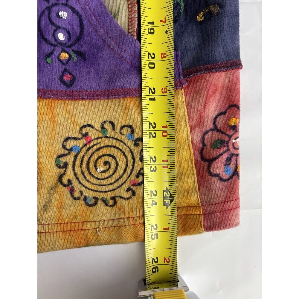 Rising International Patchwork Hoodie Jacket Womens Size L Hippie Boho Tie Dye - Picture 9 of 13